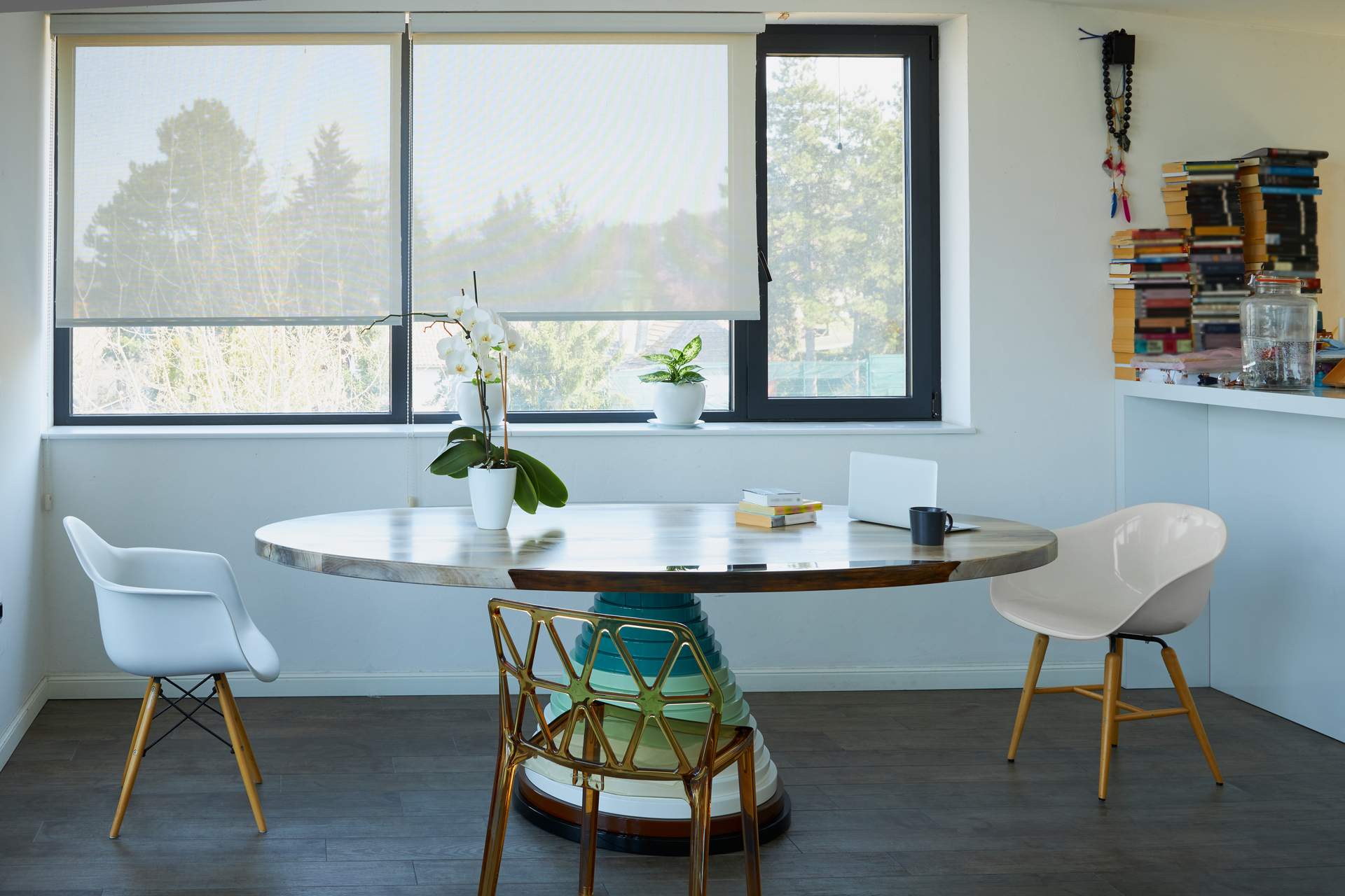 bright interior with modern furniture and decor