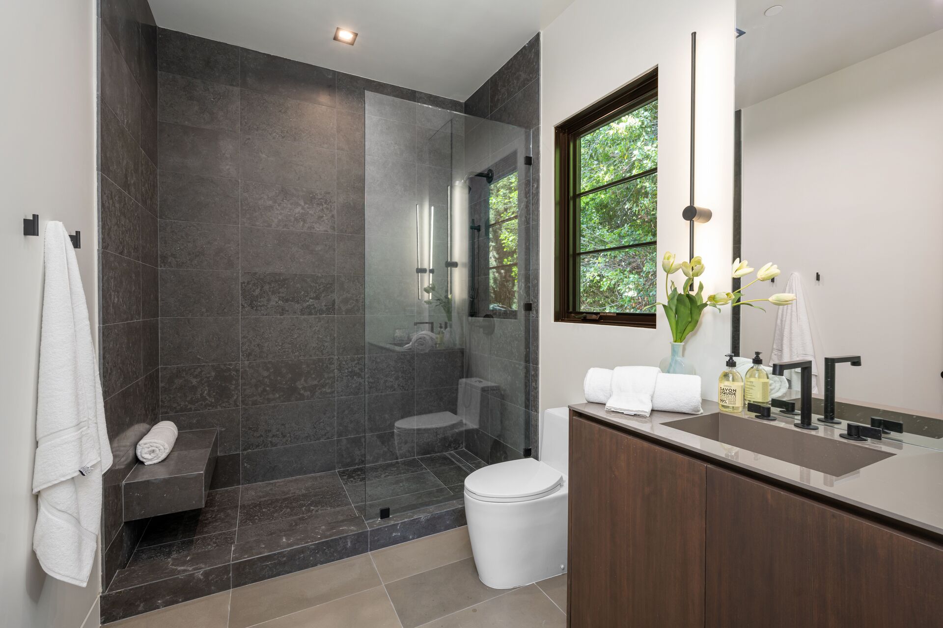Modern Bathroom Interior with Stylish Fixtures and Design
