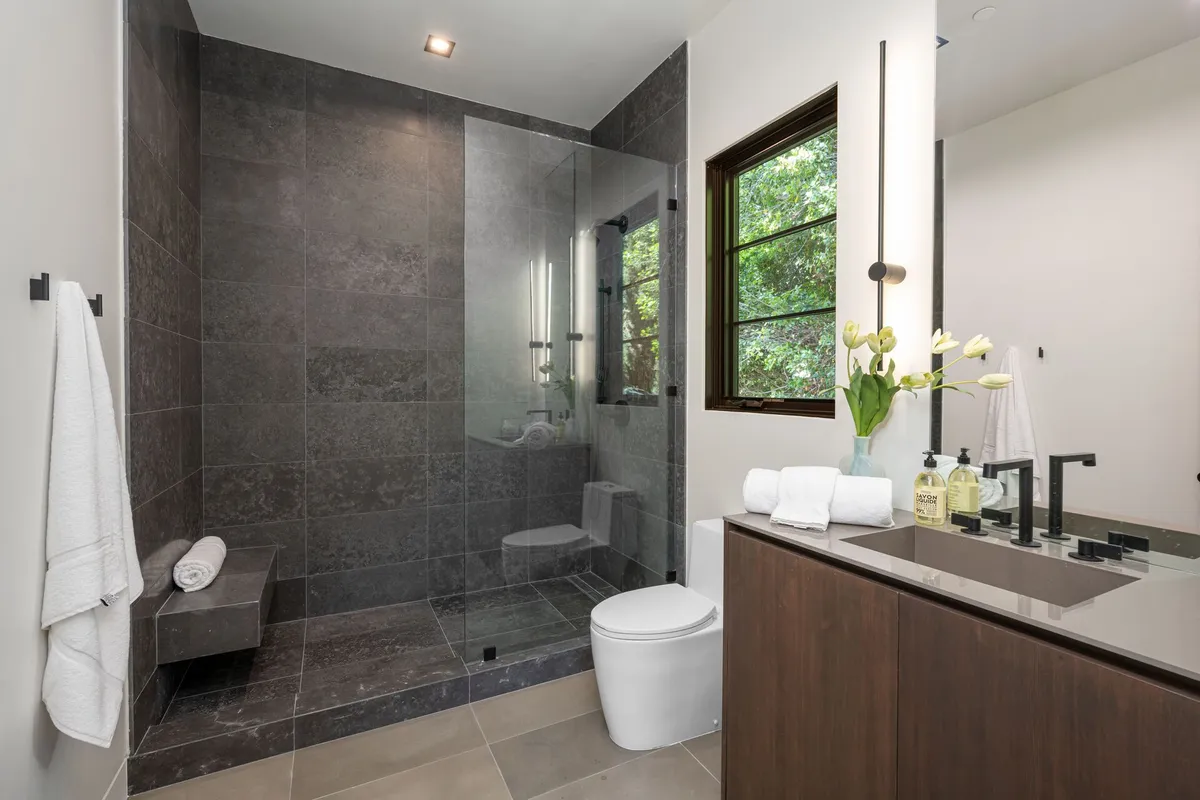 Modern Bathroom Interior with Stylish Fixtures and Design