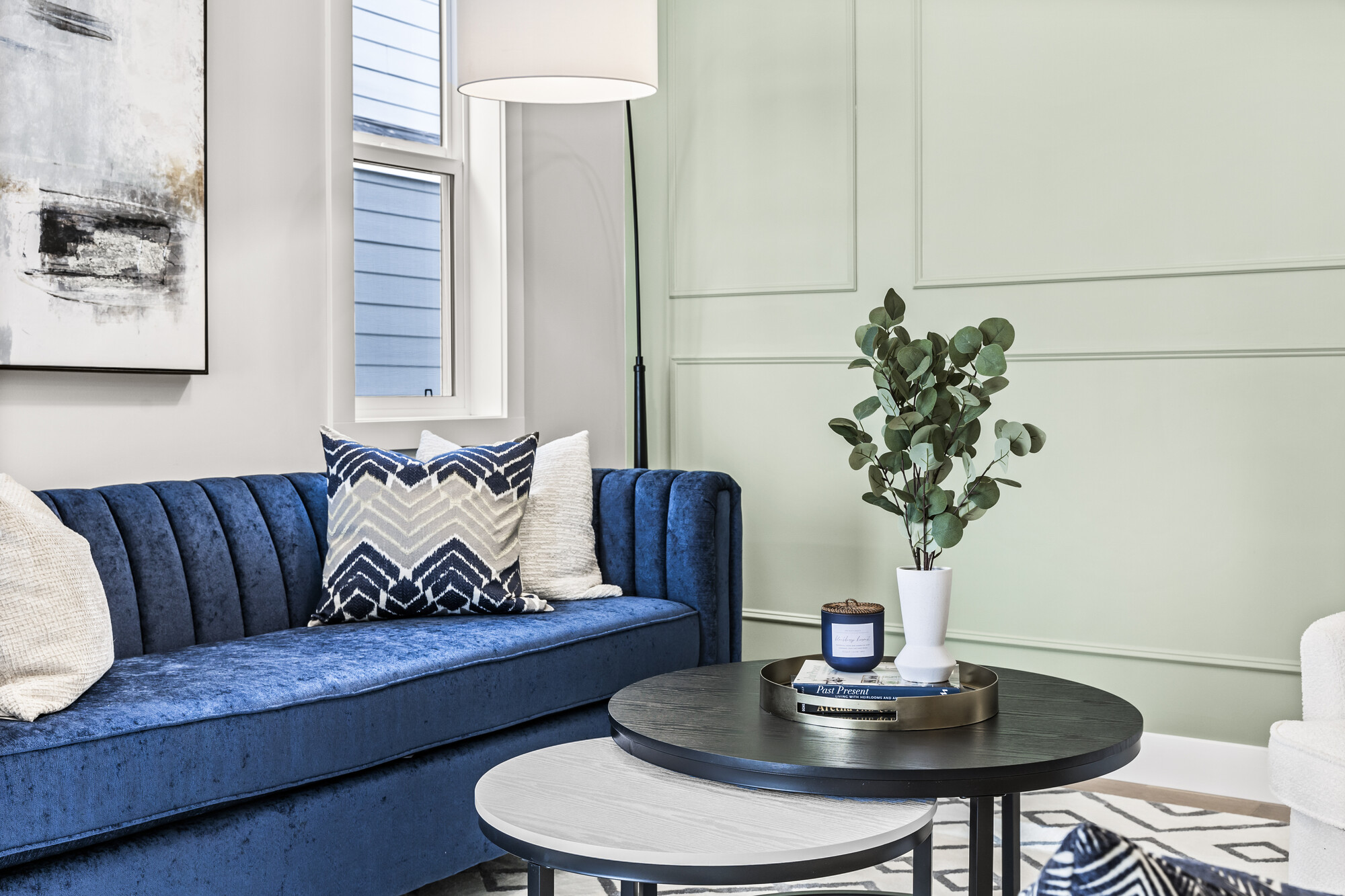 Blue and green living room inspiration