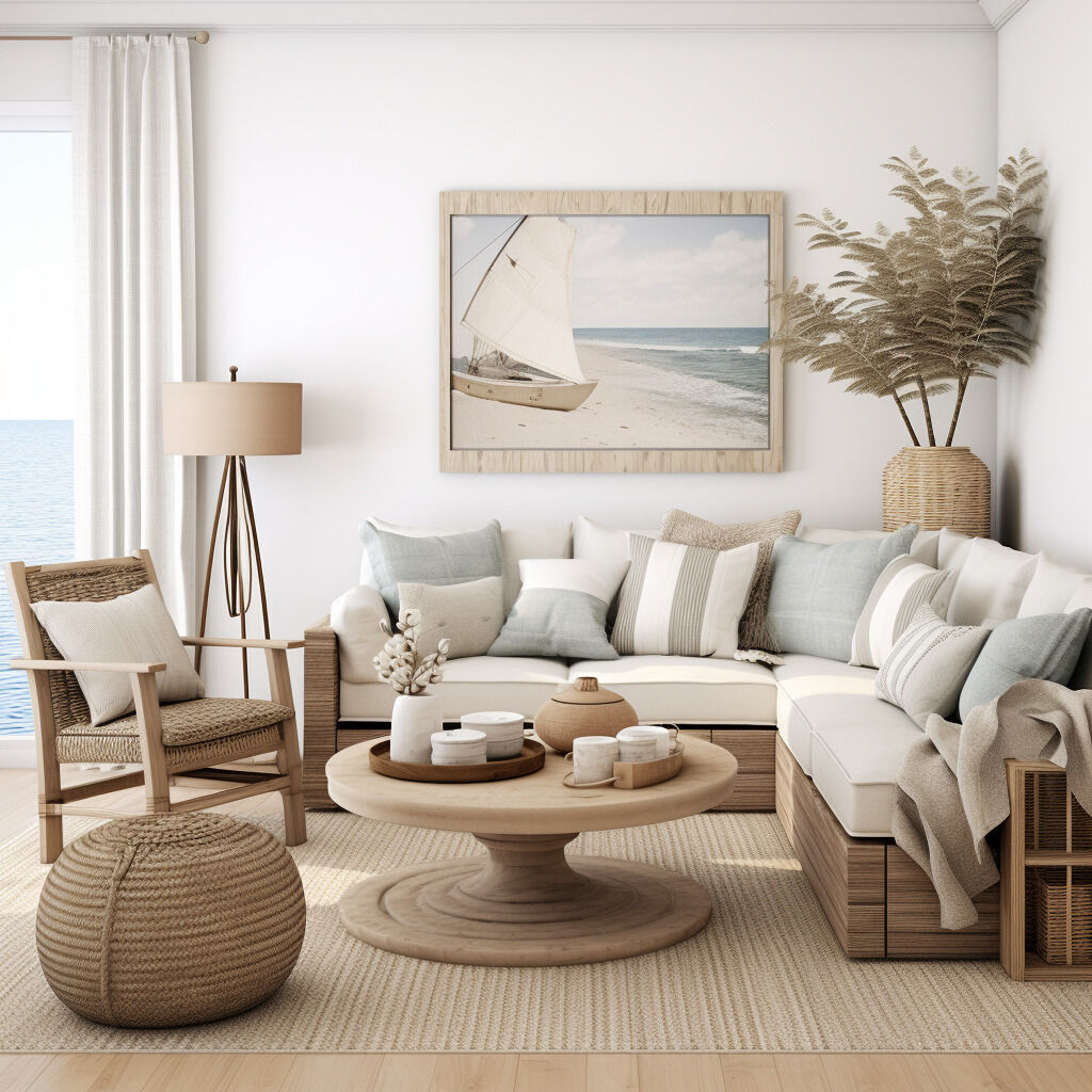 Coastal inspired living room space