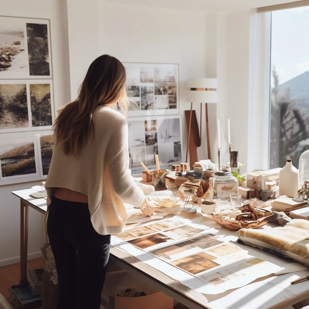 Calgary interior designer making selections for a client