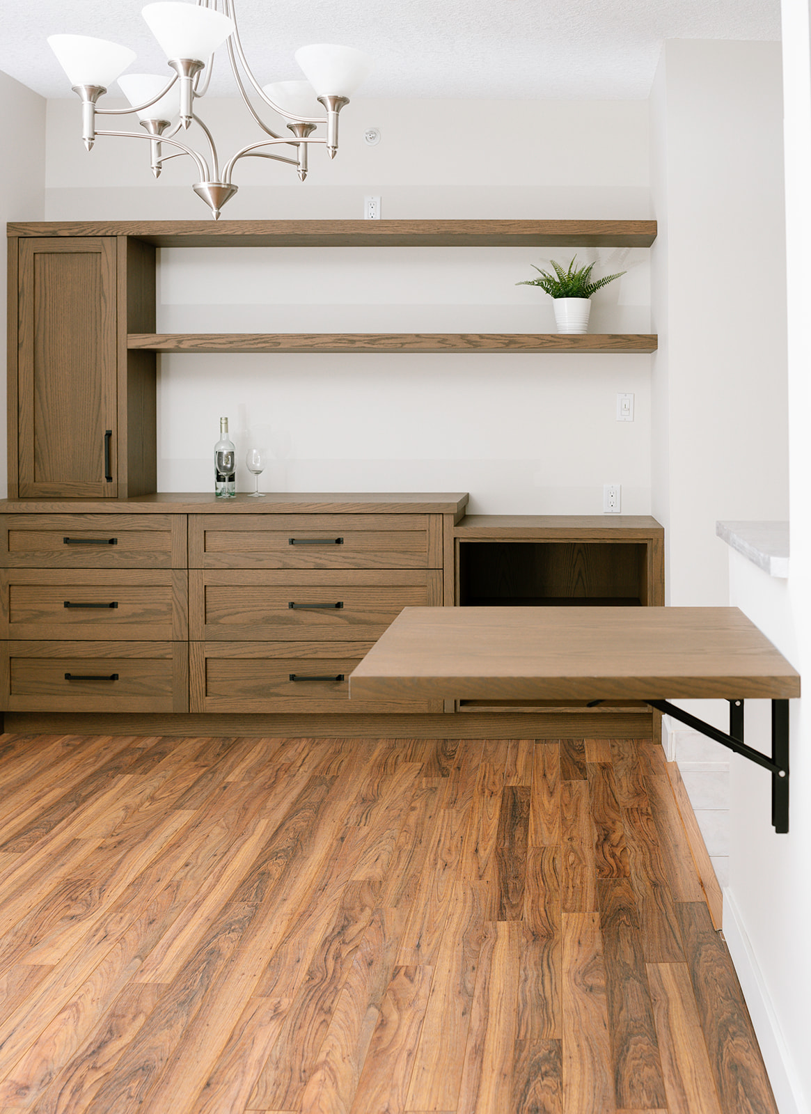 flip up counter for additional counter space and dining
