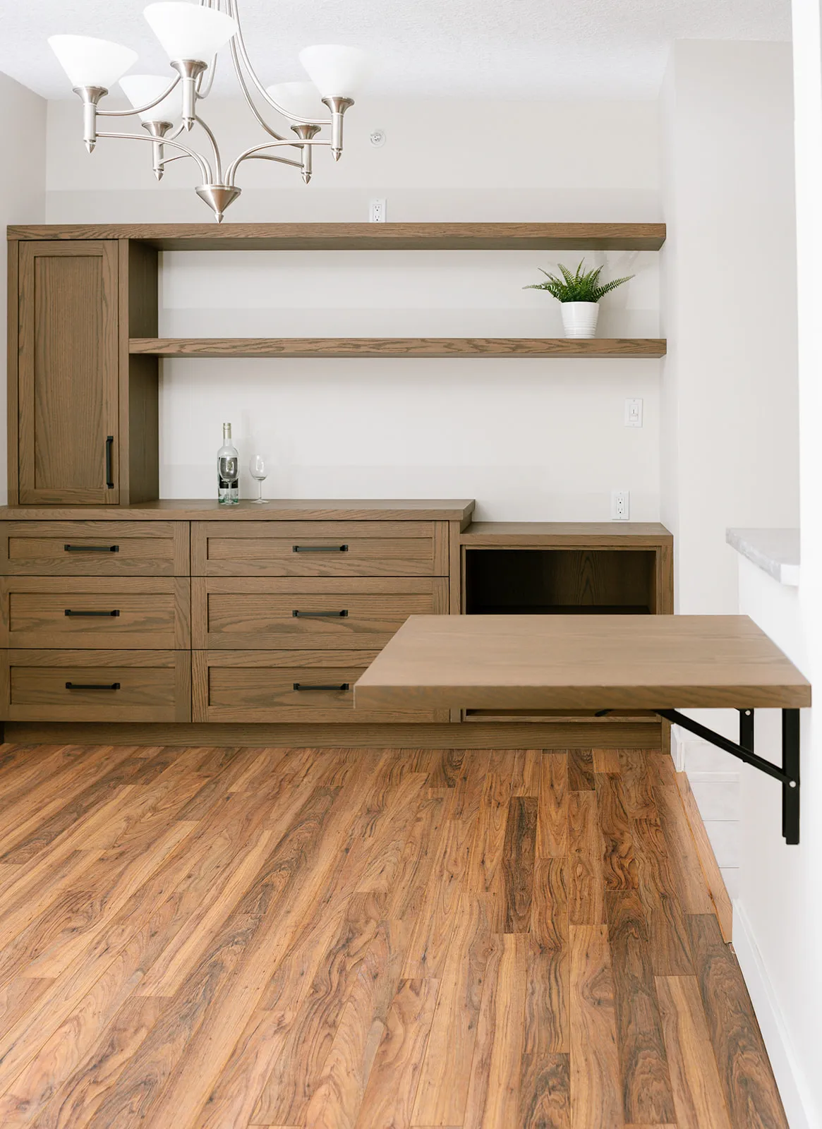 flip up counter for additional counter space and dining