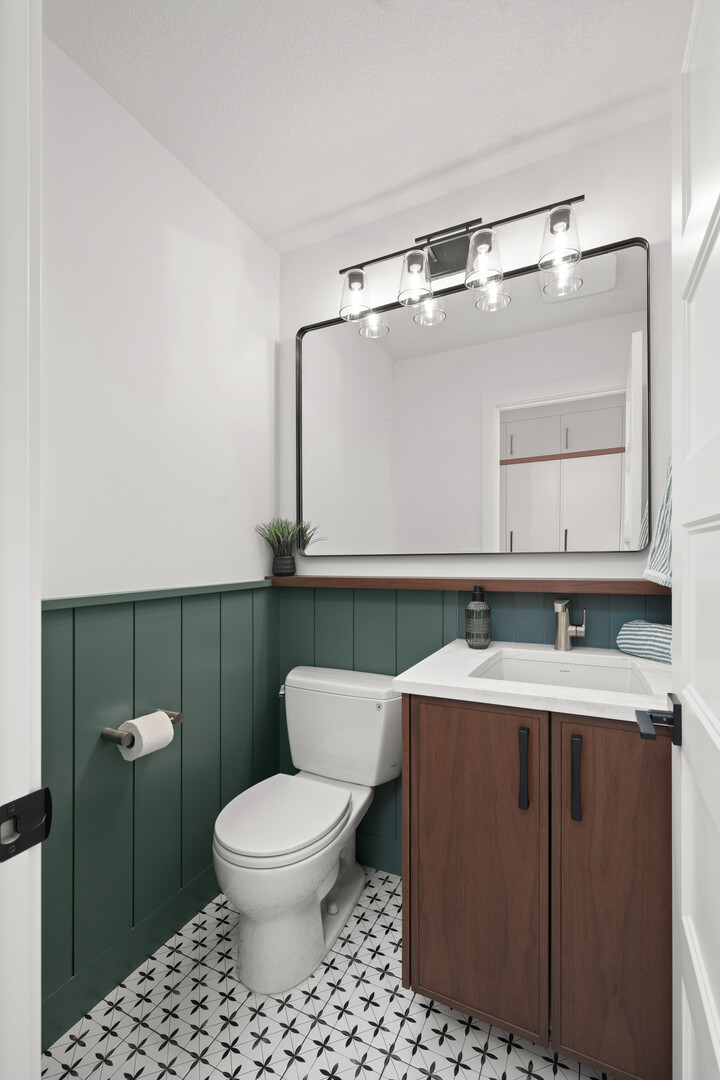 Floating shelves in modern home office