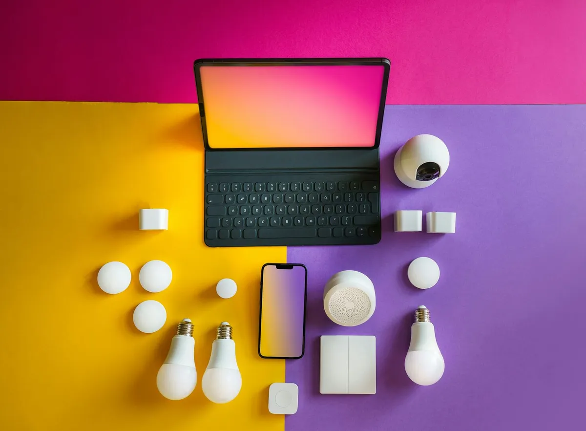 Laptop sitting on table, smart home technology ideas