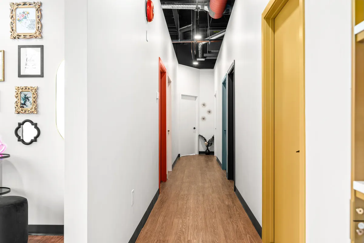 Color coded doors, modern wayfinding ideas