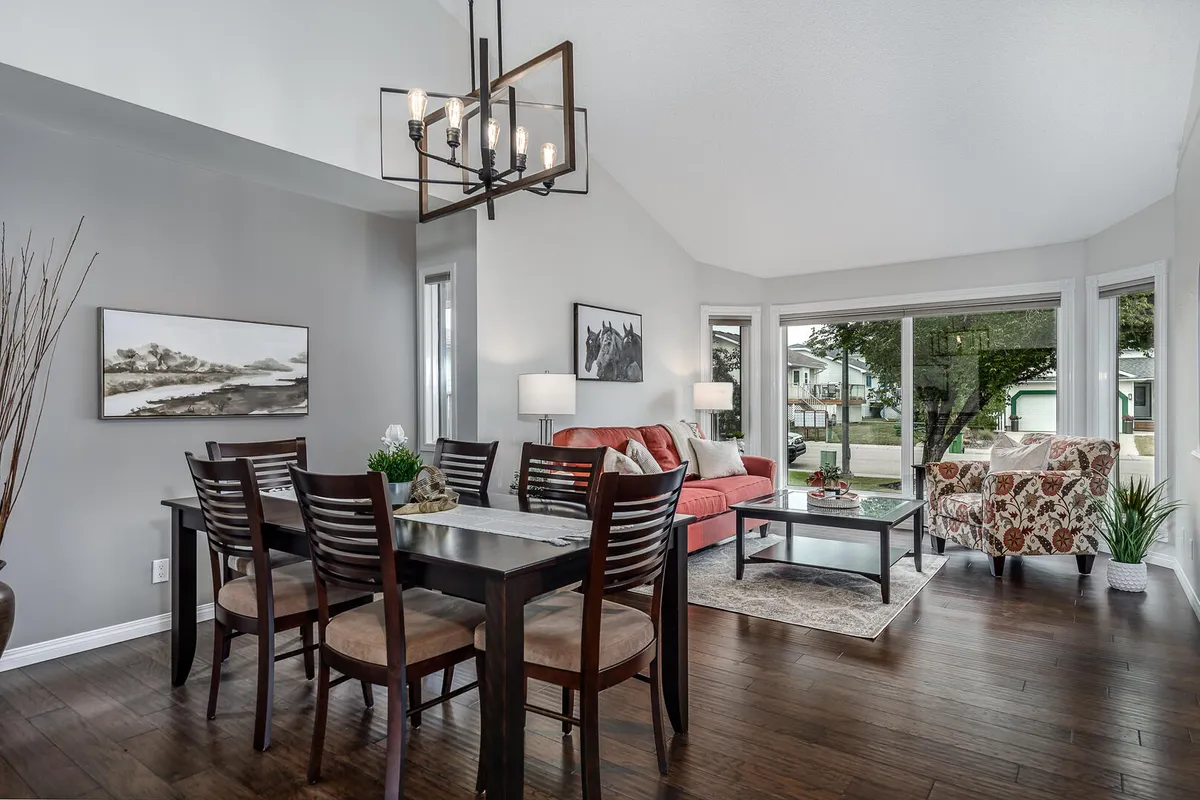 Open concept living room and dining room