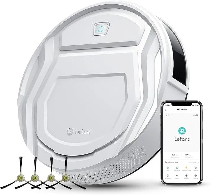 Lefant Robot Vacuum Cleaner, 6 Cleaning Modes, Wi-Fi Connected, SmartSense Technology