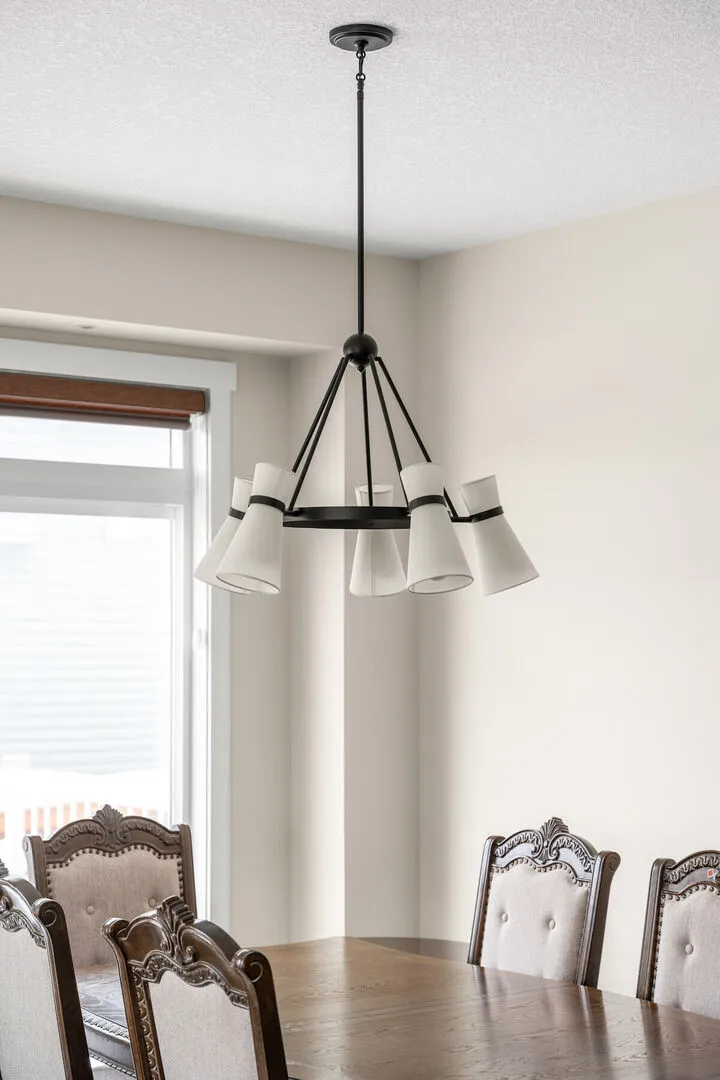 Modern white and black chandelier